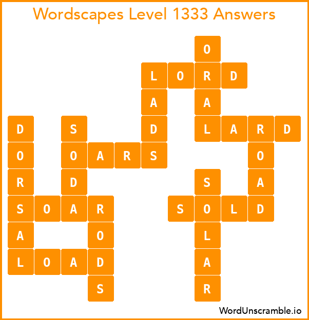 Wordscapes Level 1333 Answers