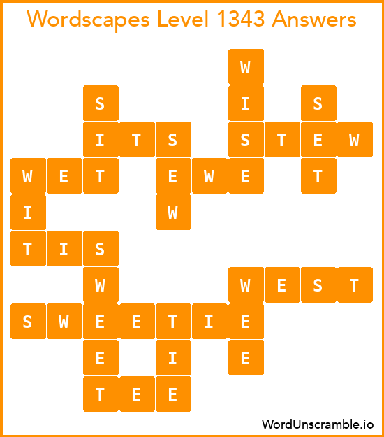 Wordscapes Level 1343 Answers