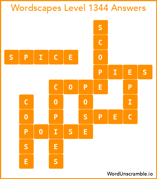 Wordscapes Level 1344 Answers