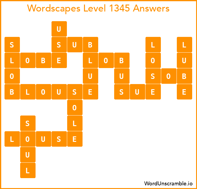 Wordscapes Level 1345 Answers