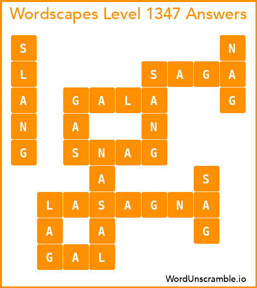 Wordscapes Level 1347 Answers
