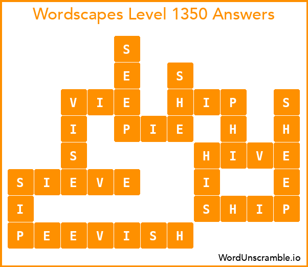 Wordscapes Level 1350 Answers