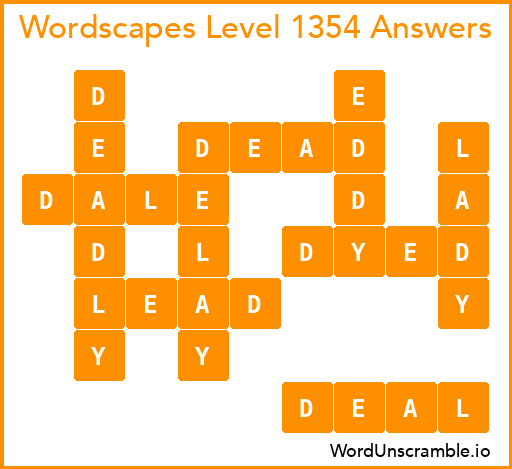 Wordscapes Level 1354 Answers