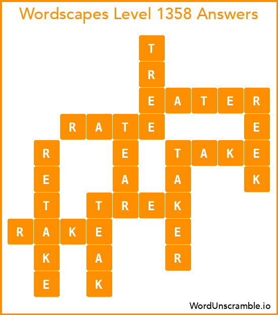 Wordscapes Level 1358 Answers