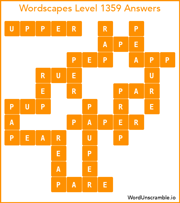 Wordscapes Level 1359 Answers