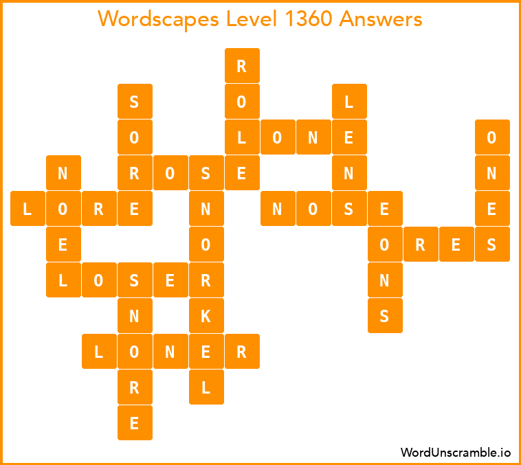 Wordscapes Level 1360 Answers