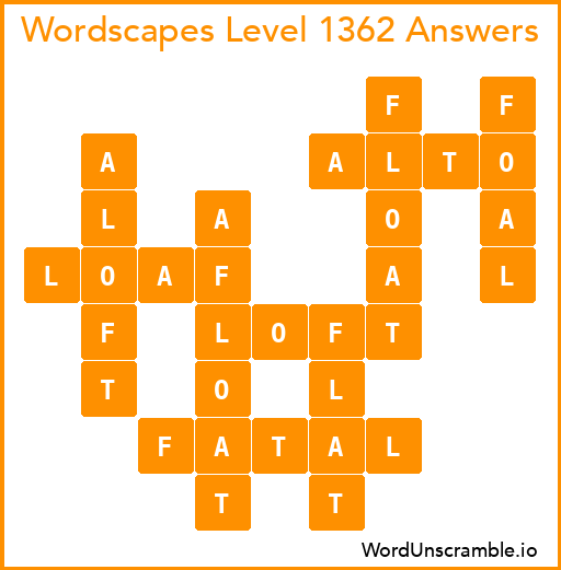 Wordscapes Level 1362 Answers