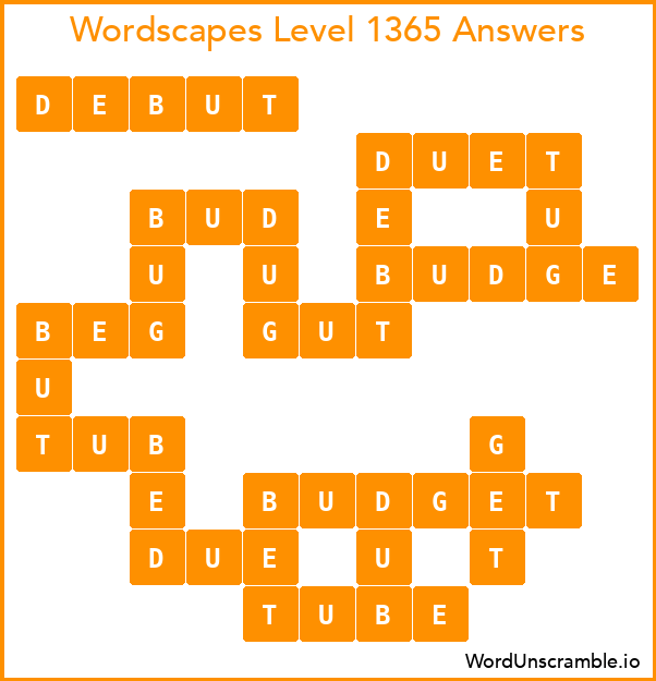 Wordscapes Level 1365 Answers