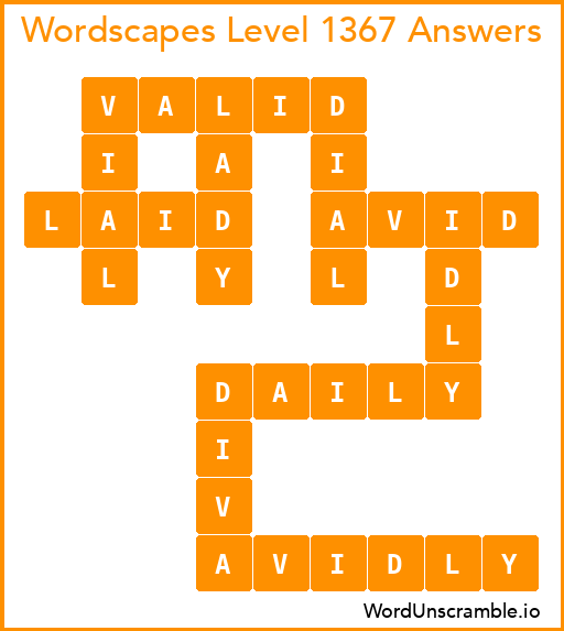 Wordscapes Level 1367 Answers