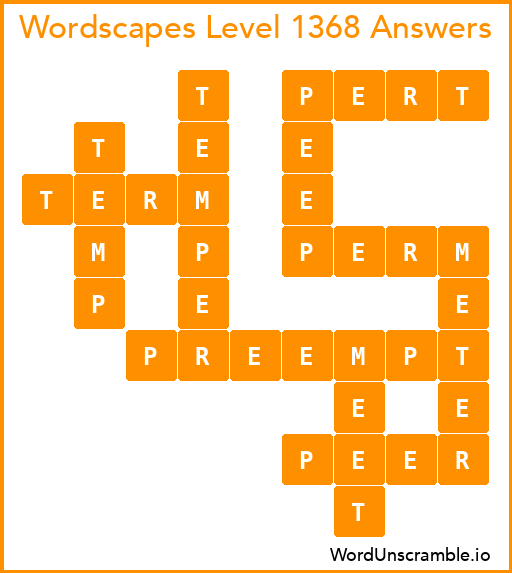 Wordscapes Level 1368 Answers