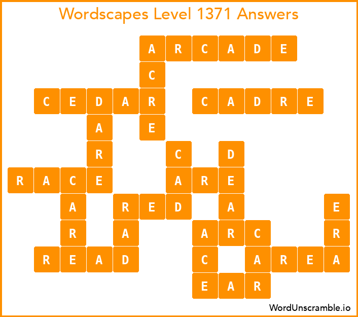 Wordscapes Level 1371 Answers