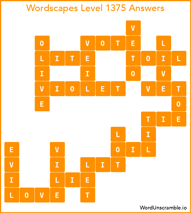 Wordscapes Level 1375 Answers