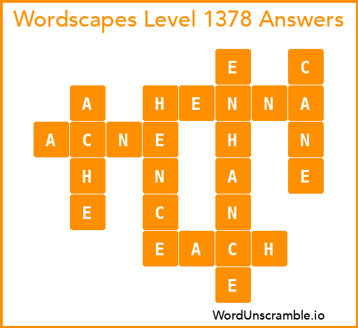 Wordscapes Level 1378 Answers