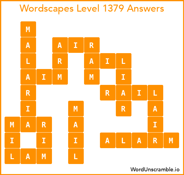 Wordscapes Level 1379 Answers