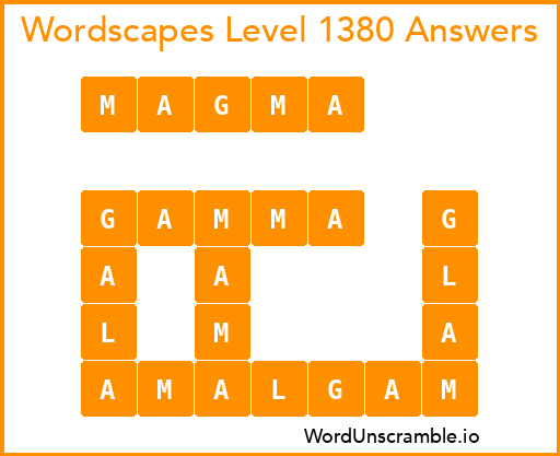 Wordscapes Level 1380 Answers