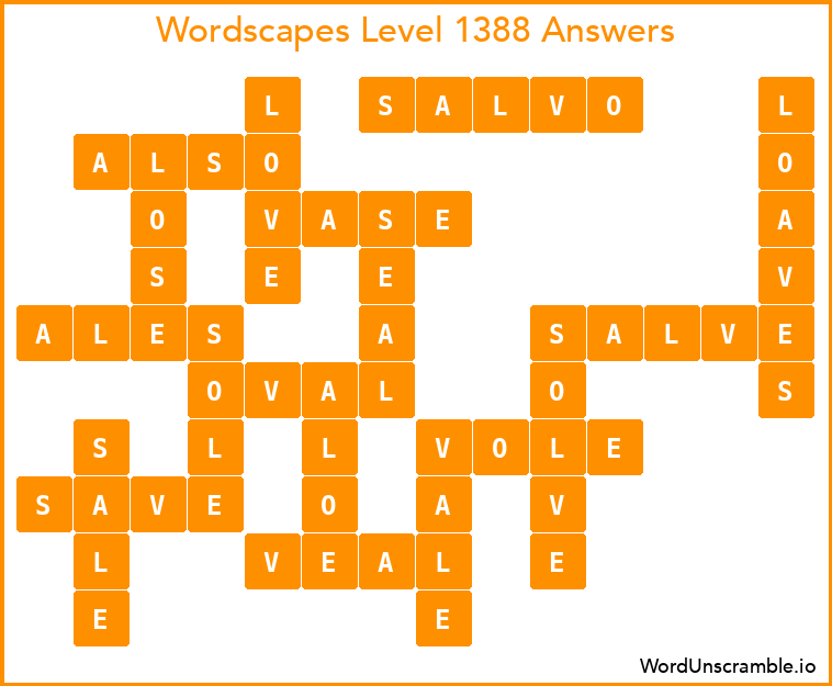 Wordscapes Level 1388 Answers
