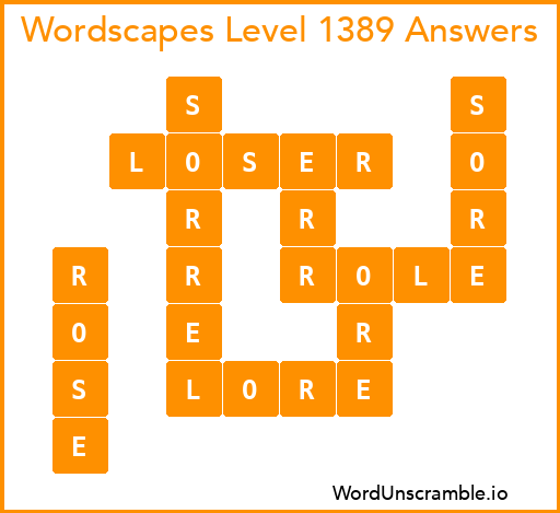 Wordscapes Level 1389 Answers