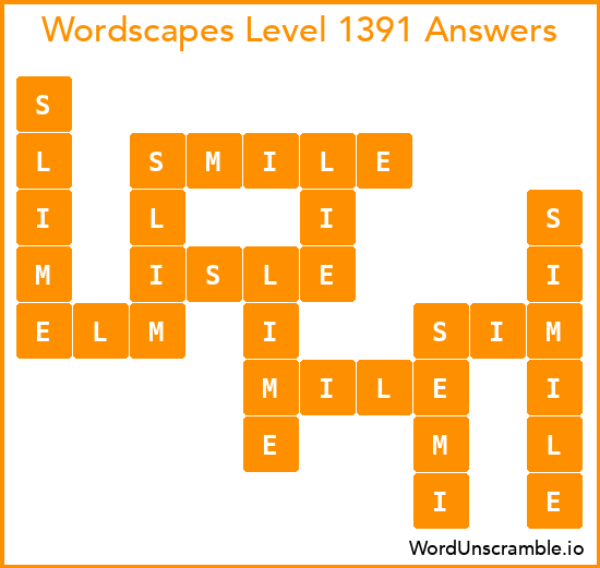 Wordscapes Level 1391 Answers