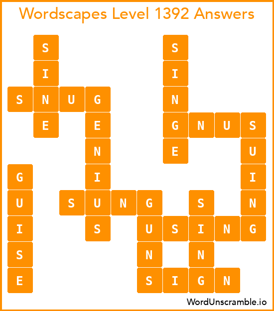 Wordscapes Level 1392 Answers