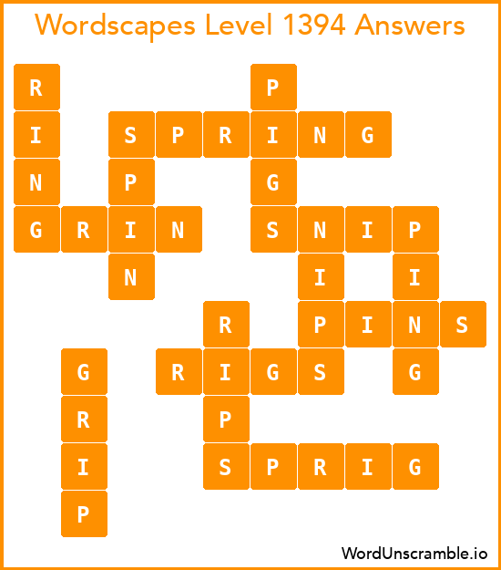 Wordscapes Level 1394 Answers