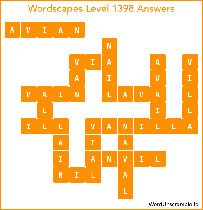 Wordscapes Level 1398 Answers