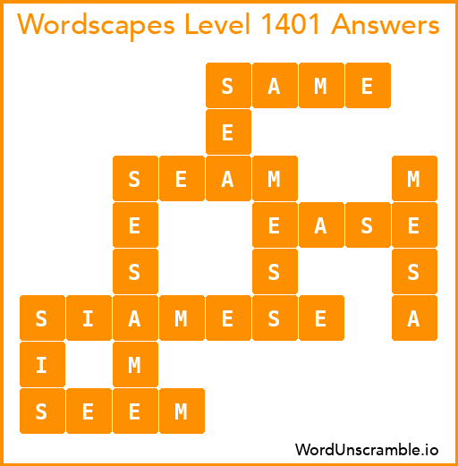 Wordscapes Level 1401 Answers