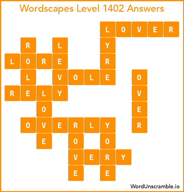 Wordscapes Level 1402 Answers