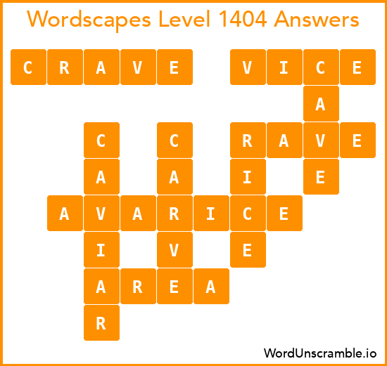 Wordscapes Level 1404 Answers