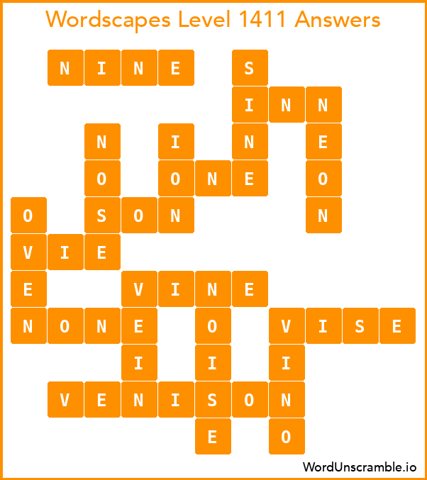 Wordscapes Level 1411 Answers