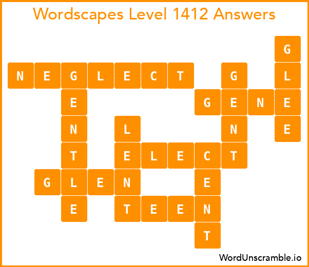 Wordscapes Level 1412 Answers