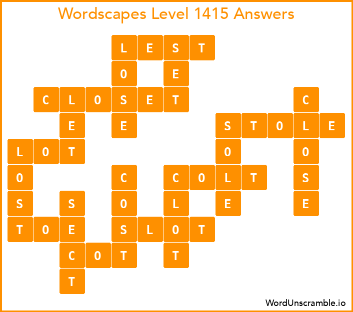 Wordscapes Level 1415 Answers
