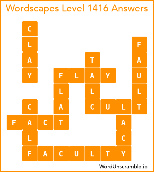 Wordscapes Level 1416 Answers