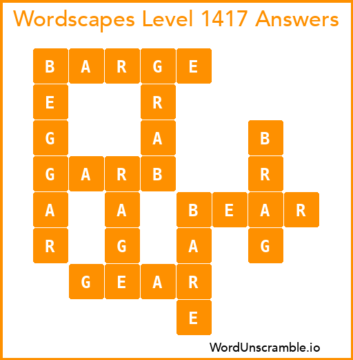 Wordscapes Level 1417 Answers