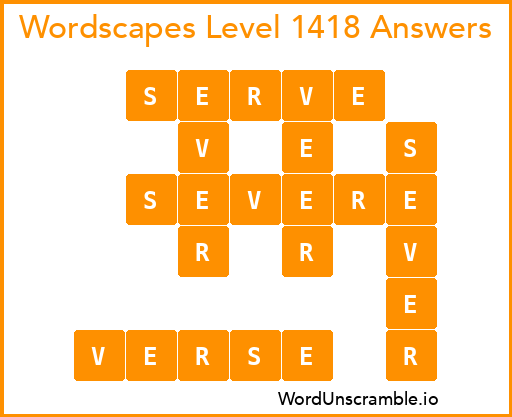 Wordscapes Level 1418 Answers