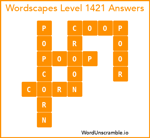 Wordscapes Level 1421 Answers