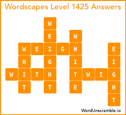 Wordscapes Level 1425 Answers