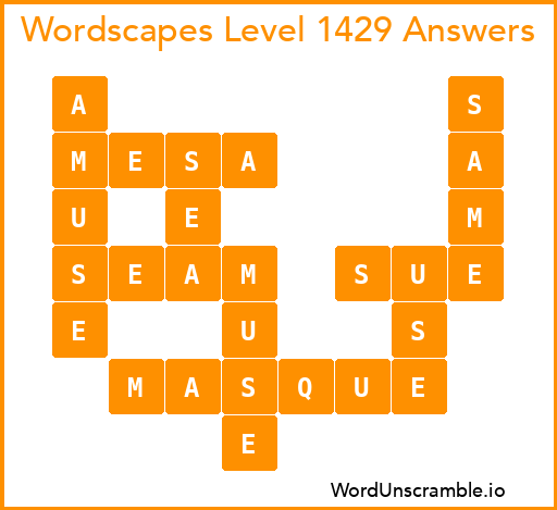 Wordscapes Level 1429 Answers