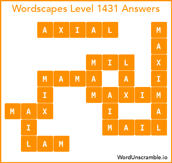 Wordscapes Level 1431 Answers
