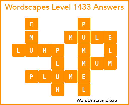 Wordscapes Level 1433 Answers