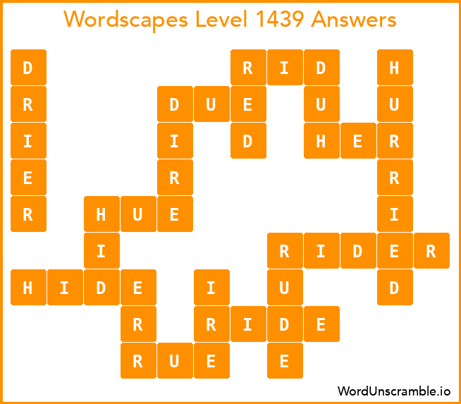 Wordscapes Level 1439 Answers
