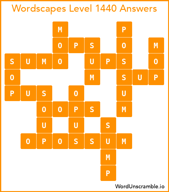 Wordscapes Level 1440 Answers