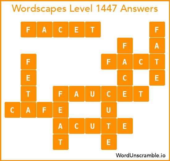Wordscapes Level 1447 Answers