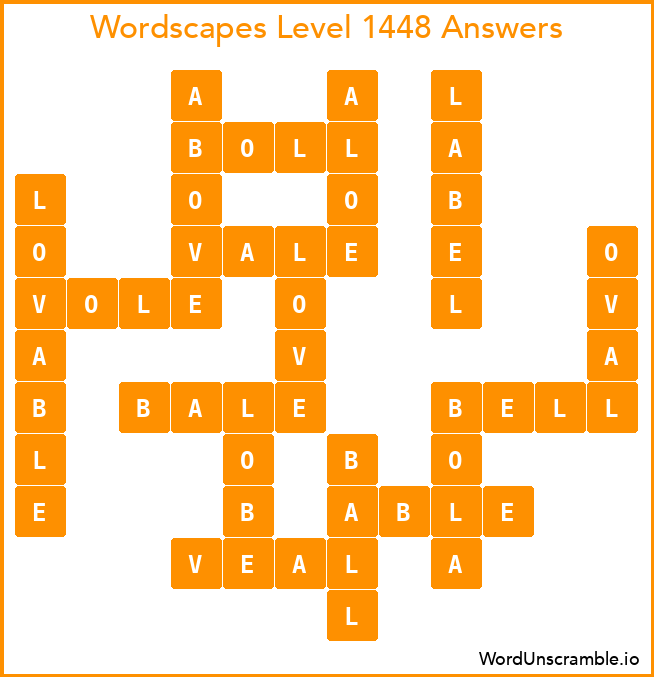 Wordscapes Level 1448 Answers