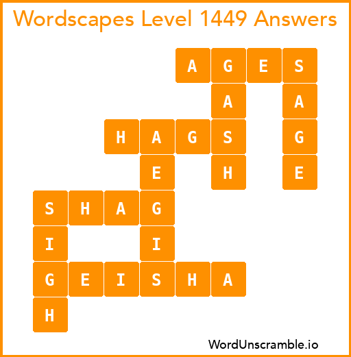 Wordscapes Level 1449 Answers