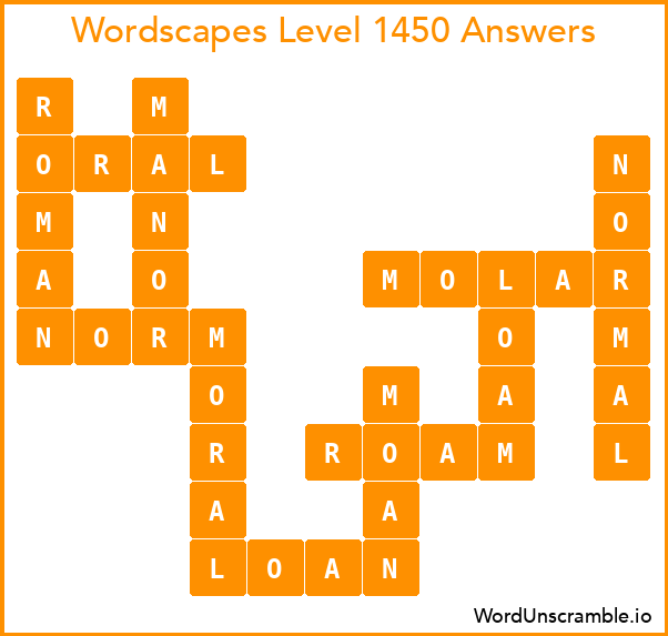 Wordscapes Level 1450 Answers