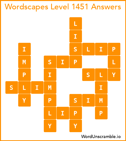 Wordscapes Level 1451 Answers