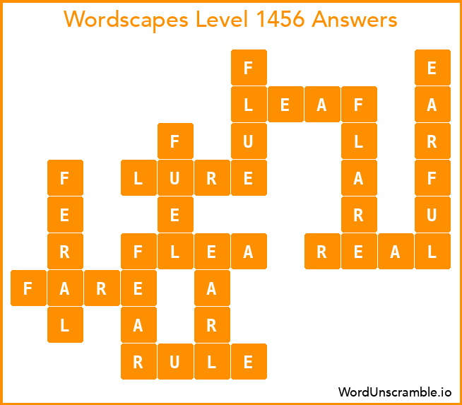 Wordscapes Level 1456 Answers