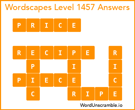 Wordscapes Level 1457 Answers