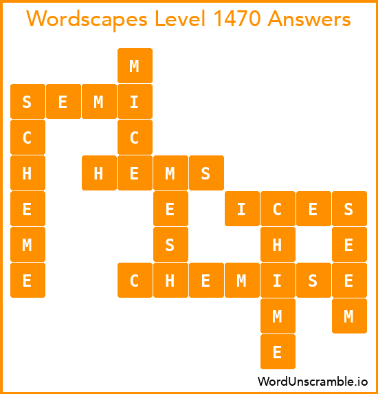 Wordscapes Level 1470 Answers