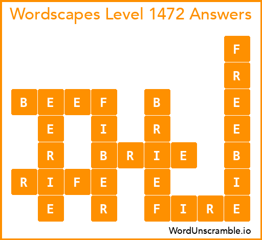 Wordscapes Level 1472 Answers